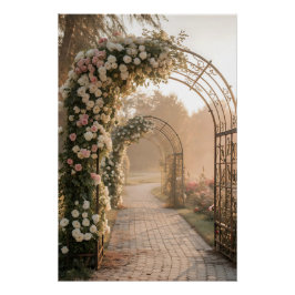 Romantic Rose Garden Archway Dreamscape Poster