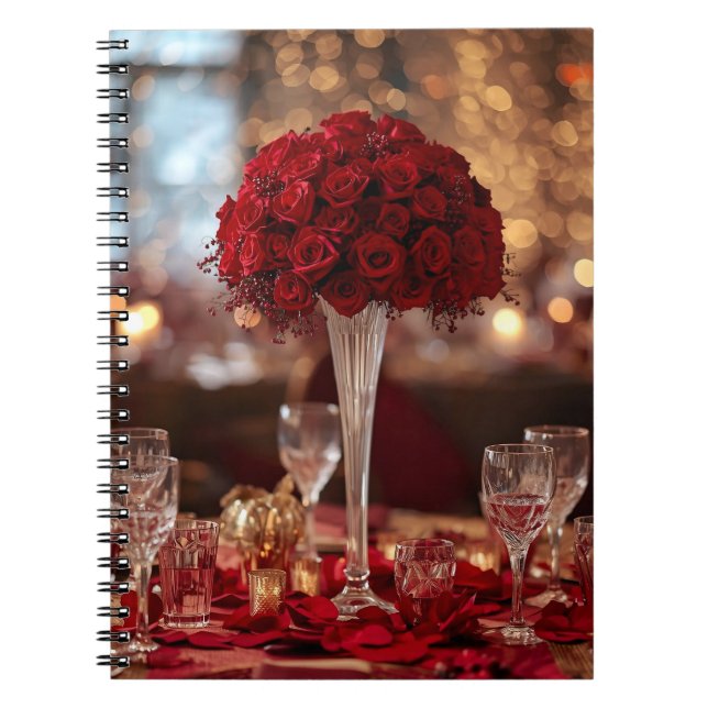 Romantic Rose Valentine Love Story Writing Journal Notizblock (Vorderseite)