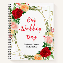 Romantic Roses Floral Wedding Planner Notizbuch