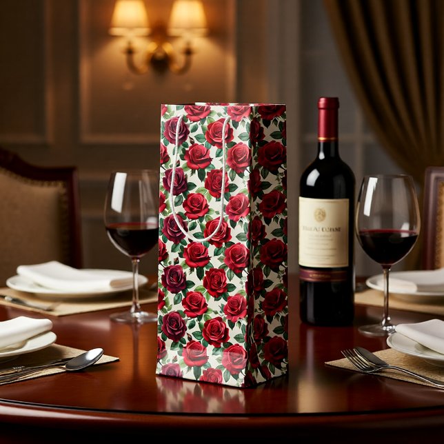Romantic Roses Wine Gift Bag Geschenktüte Für Weinflaschen (Von Creator hochgeladen)
