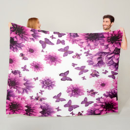 Romantic Rosy Floral Fleecedecke