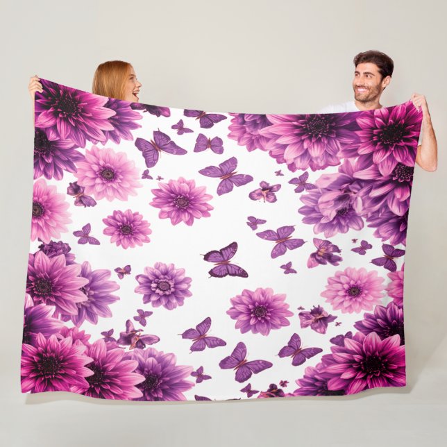 Romantic Rosy Floral Fleecedecke (Beispiel)