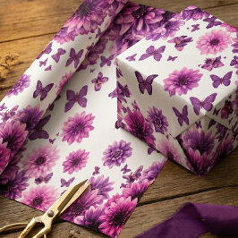 Romantic Rosy Floral Geschenkpapier