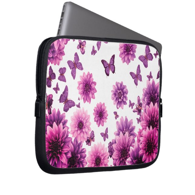 Romantic Rosy Floral Laptopschutzhülle (Vorne Rechts)