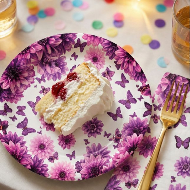 Romantic Rosy Floral Pappteller (Von Creator hochgeladen)