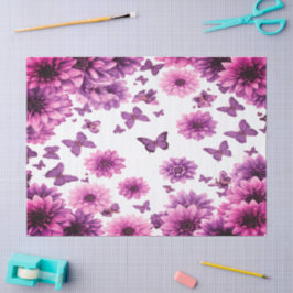 Romantic Rosy Floral Seidenpapier