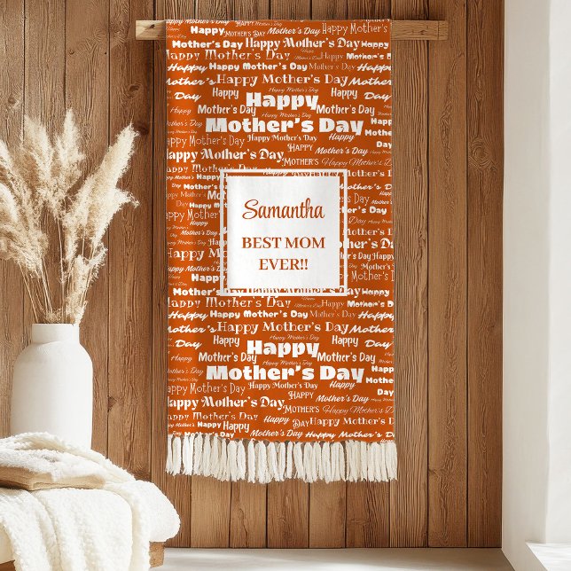 Romantic Rust Typography Mother’s Day Gift for Mom Sherpadecke (Romantic Rust Typography Mother’s Day Gift for Mom Sherpa Blanket)