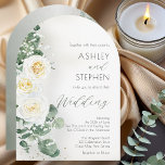 Romantic Sage Green Arch Wedding Invitation Einladung<br><div class="desc">This elegant eucalyptus greenery wedding invitation showcases soft white roses, flowing botanical elements, and subtle gold accents for a fresh and sophisticated look. Ideal for greenery weddings, nature-inspired celebrations, and classic neutral themes. Personalize with your wedding details to create a beautifully cohesive and timeless invitation. Matching items available including envelopes,...</div>