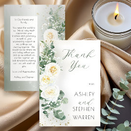 Romantic Sage Green Wedding Thank You Card Dankeskarte