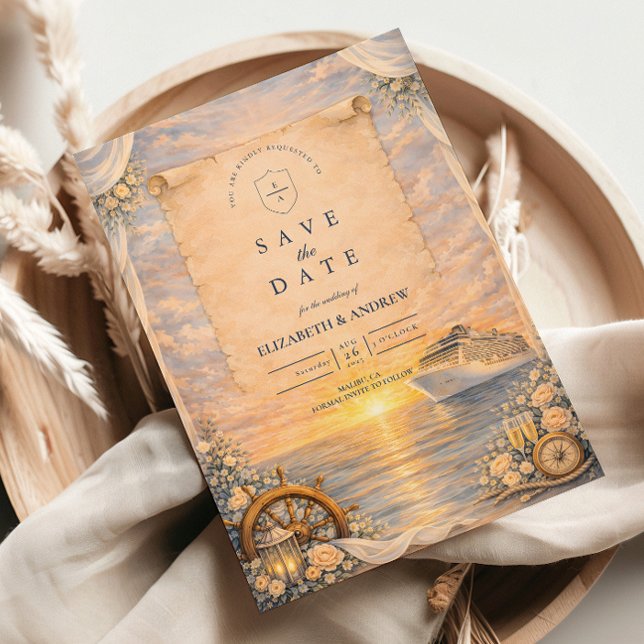 Romantic Seaside Cruise Wedding Save The Date (Von Creator hochgeladen)