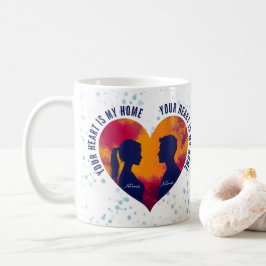 Romantic Silhouette Couple Your Heart Is My Home  Kaffeetasse