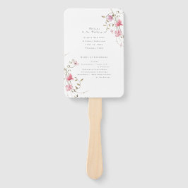 Romantic Soft Floral Blush pink watercolor wedding Fächer
