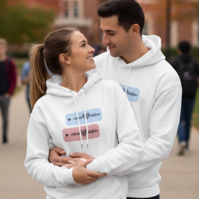 Romantic Sound Wave Heart Hoodie (Von Creator hochgeladen)