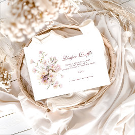 Romantic Spring Floral Baby Shower Diapper Raffle Begleitkarte