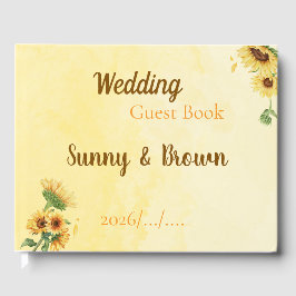 Romantic Sunflower Rustic Yellow Wedding Gästebuch