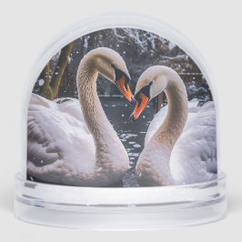 Romantic Swans in a Winter Wonderland Schneekugeln