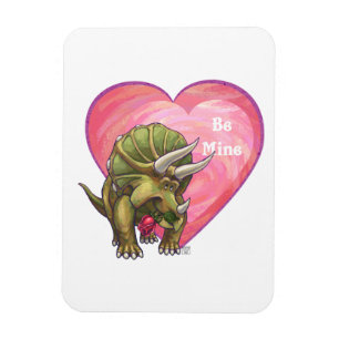 Romantic Triceratops Be Mine Magnet