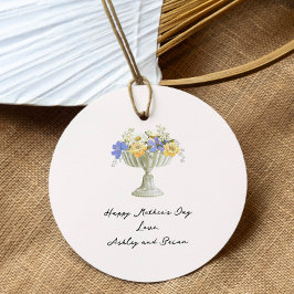 Romantic Tuscan Garden Flower Urn Mother's Day Geschenkanhänger