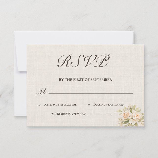 Romantic Tuscan Villa Calligraphy RSVP Card Karte (Vorderseite)