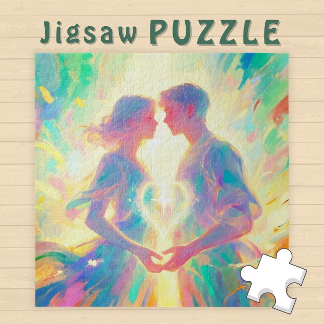 Romantic Twin Soul Love Man and Woman with Heart - Puzzle (Von Creator hochgeladen)