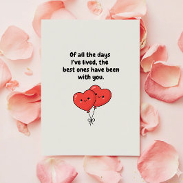 Romantic Valentine Love Card for Couples Gift Feiertagskarte