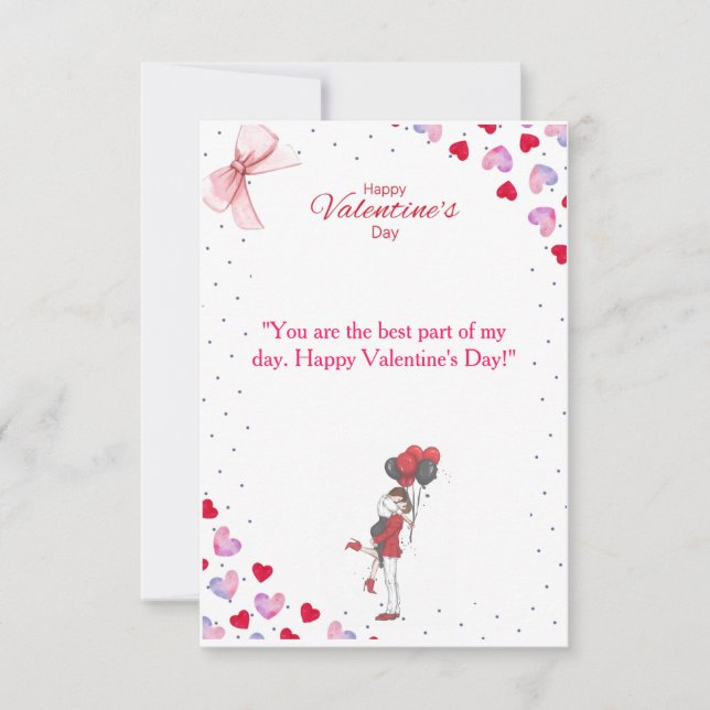 Romantic Valentine’s Day Card – You Are the Best P Dankeskarte (Vorderseite)