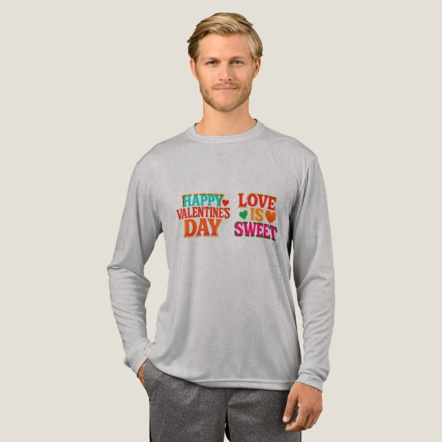 Romantic Valentine’s Day T-Shirt Tri-Blend Shirt (Volle Vorderseite)