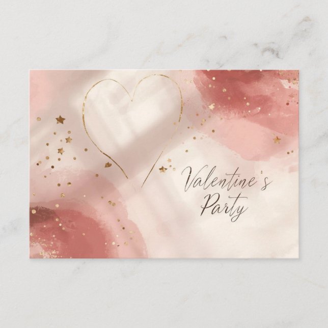 Romantic Valentine’s Details Card – Blush & Gold Begleitkarte (Vorderseite)