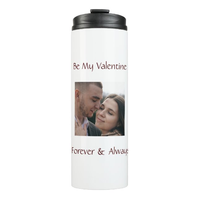 Romantic Valentine Tumbler – Add Your Photo Thermosbecher (Vorderseite)