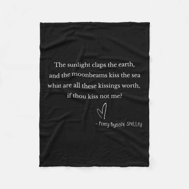 Romantic Valentine's Percy Bysshe Shelley Quote Et Fleecedecke (Vorderseite)