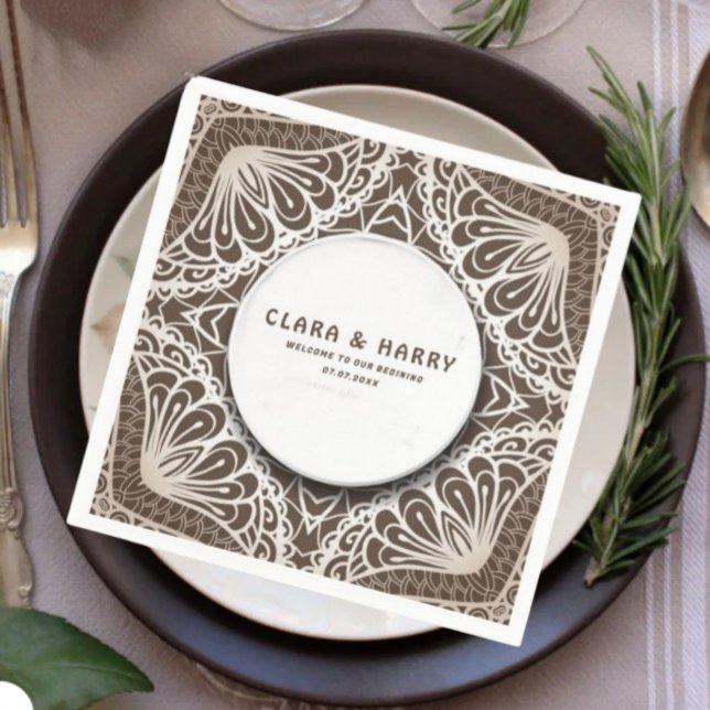  Romantic vintage calligraphy flourish wedding  Serviette (Von Creator hochgeladen)