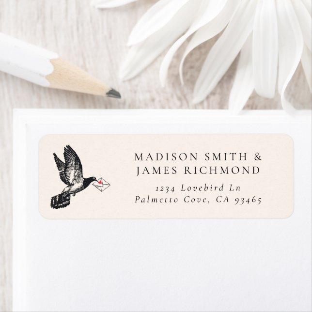 Romantic Vintage Dove Love Letter Wedding Address (Insitu)