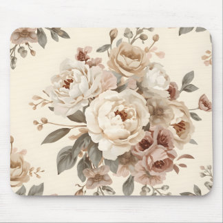 Romantic Vintage Floral Bouquet Pattern Mousepad