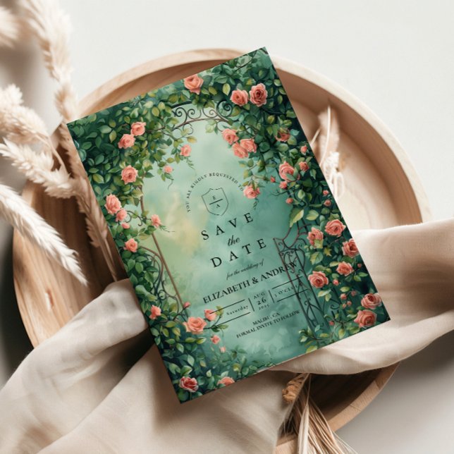 Romantic Vintage Rose Gate Wedding Save The Date (Von Creator hochgeladen)