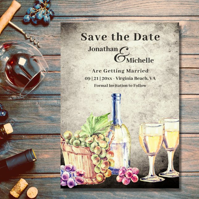 Romantic Vintage Vineyard Winery Wedding Save The Date (Von Creator hochgeladen)