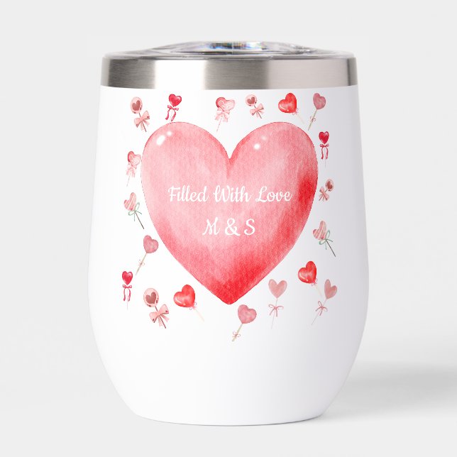 Romantic Watercolor Heart Valentine (Vorderseite)