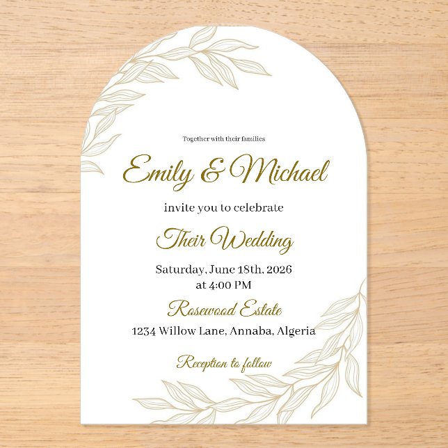 Romantic Watercolor Wedding Invitation with Roses Acryleinladungen (Vorderseite)