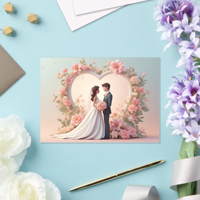 Romantic Wedding Couple Silhouette Acryleinladungen (In Situ (Hochzeit))