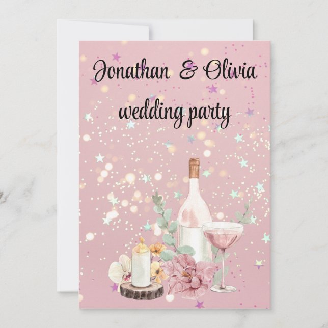 Romantic wedding flowers blooming garden einladung (Vorderseite)