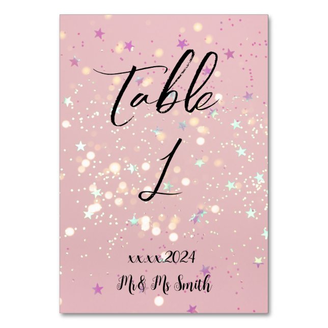 Romantic wedding flowers blooming garden tischnummer (Vorderseite)