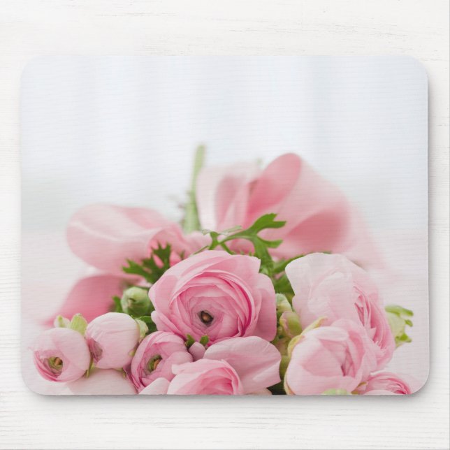 Romantic Wedding Love Soft Pink Flower Bouquet Mousepad (Vorne)
