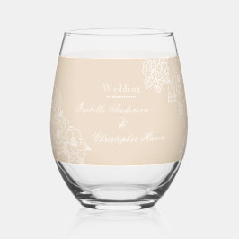 Romantic Wedding Peonies Delicate Ivory Weinglas Ohne Stiel