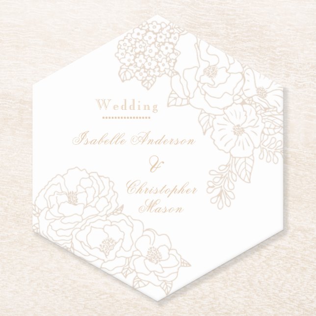 Romantic Wedding Peonies Ivory White Untersetzer (Vorderseite)
