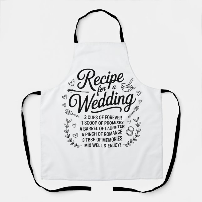 Romantic Wedding Recipe Quote Kitchen – Forever Schürze (Vorderseite)