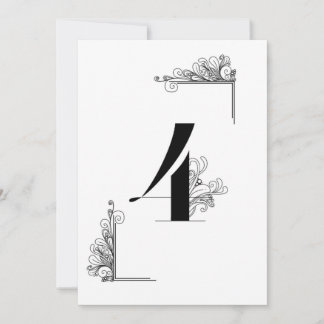 Romantic Wedding table card number Einladung