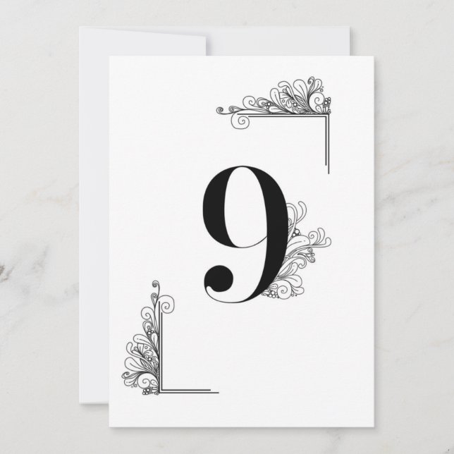 Romantic Wedding table card number Einladung (Vorderseite)