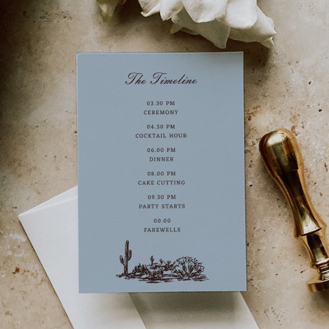 Romantic Western Ranch Wedding Timeline Begleitkarte (Von Creator hochgeladen)
