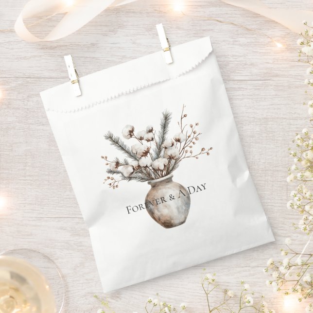 Romantic White Flowering Tree in Vase Wedding Geschenktütchen (Ausgeschnitten)