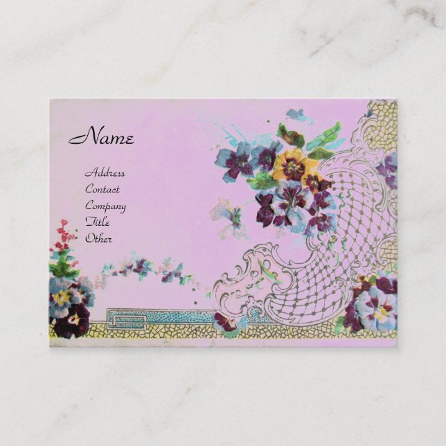 ROMANTICA 2 Monogramm violett rosa Visitenkarte (Vorderseite)
