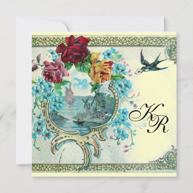 ROMANTİCA 3 MONOGRAM, goldenes metallisches Papier Ankündigung (Vorderseite)